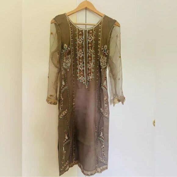 PAKISTANI CUSTOM DESIGNER FORMAL INDIAN DRESS 3 PIECE - Picture 4 of 16